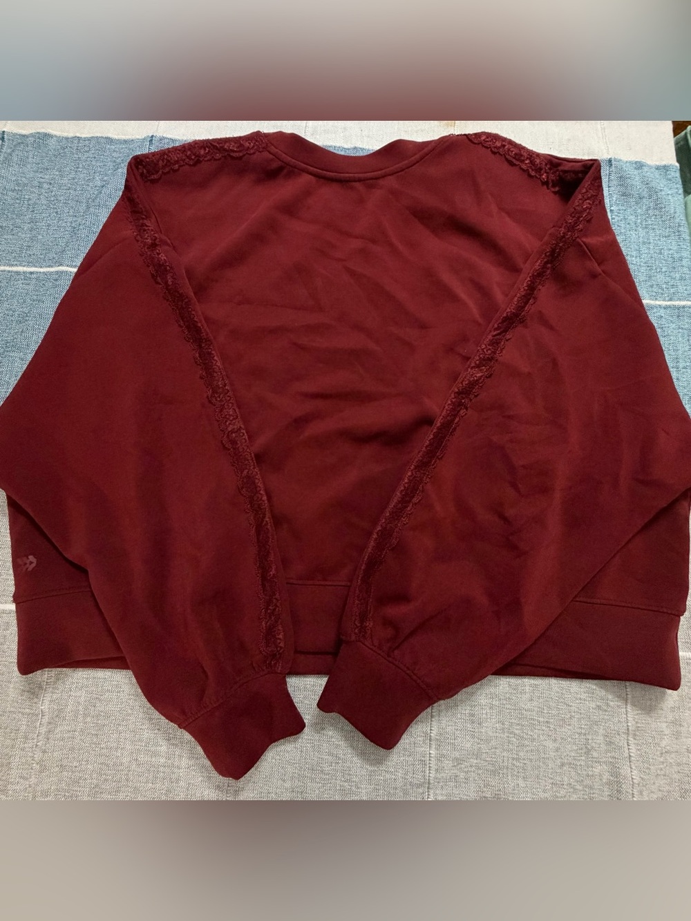 All In Motion Airy Sleek Pique Crewneck Sweatshirt- Maroon - Picture 11 of 14